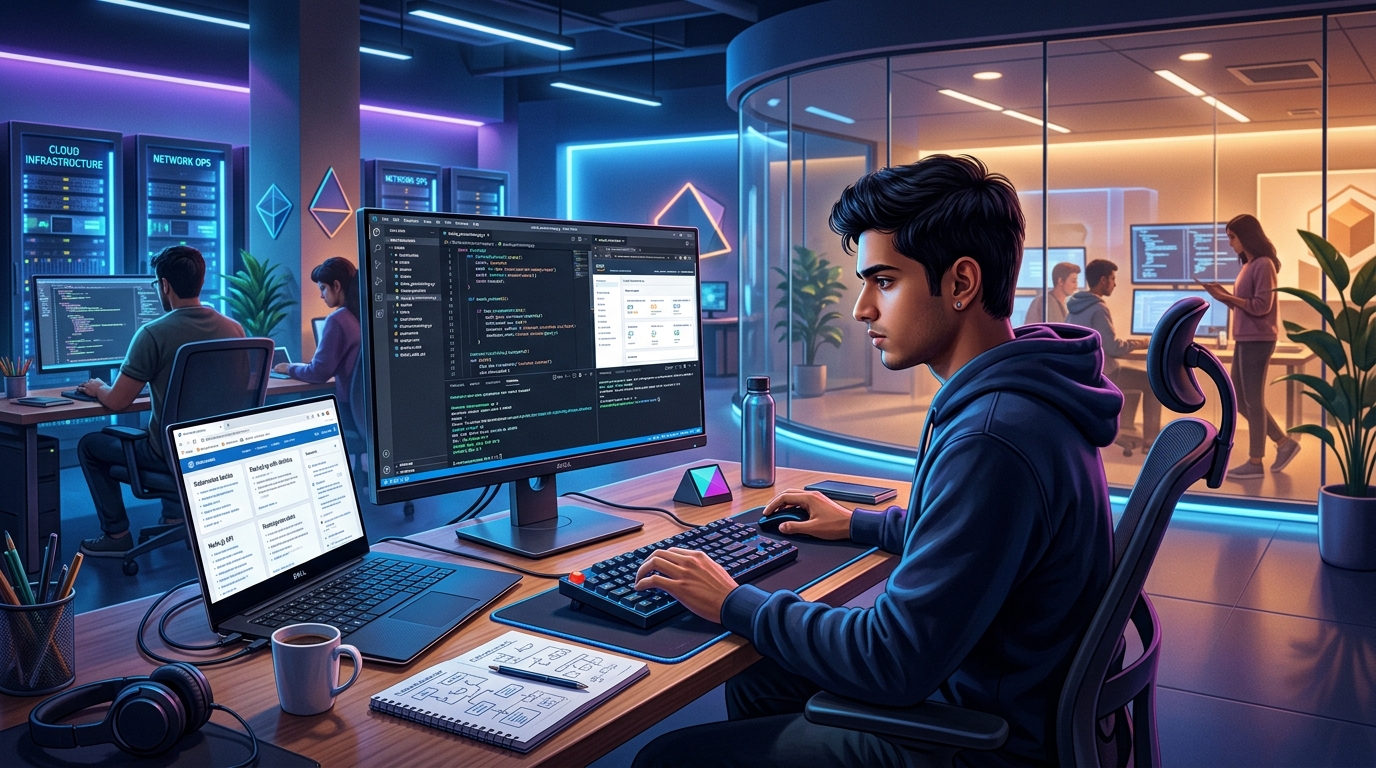 Student Studying on Web Portal